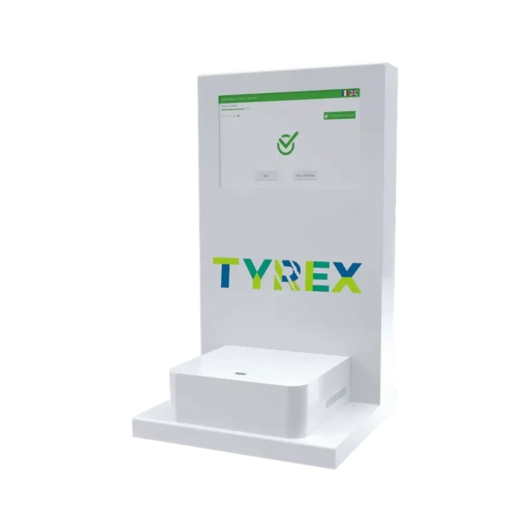 K-REX CONSOLE: USB media decontamination device with multi-engine antivirus protection for secure network environments.